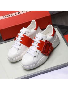 Roger Vivier Crystal Buckle Sneakers Red 2020