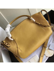 Chloe Owen Medium Satchel Bag in Smooth & Suede Calfskin Yellow 2017 