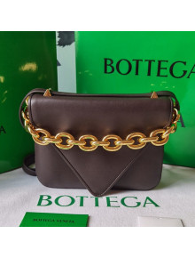 Bottega Veneta Mount Smooth Calfskin Small Chain Envelope Bag Fondant Brown 2021