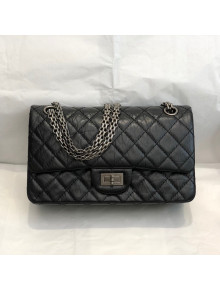 Chanel Medium 2.55 Aged Calfskin Classic Flap Bag A37586 Black/Silver 2021