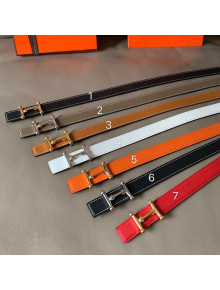 Hermes Reversible Calfskin Belt 24mm with H Buckle (7 Colors)