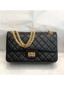 Chanel Medium 2.55 Aged Calfskin Classic Flap Bag A37586 Black/Gold 2021