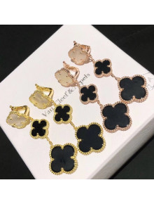 Van Cleef & Arpels Clovers Earrings White/Black/Gold  2021 97