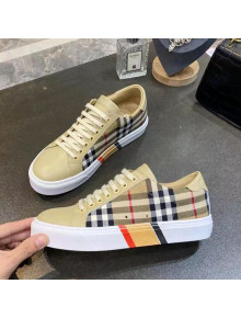 Burberry Check Calfskin Low-top Sneakers Beige 05 2021 (For Women and Men)