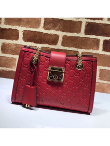 Gucci Padlock Signature Small Shoulder Bag 498156 Red 2019