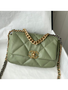 Chanel 19 Lambskin Small Flap Bag AS1160 Olive Green 2021 TOP