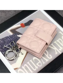 Dior Lady Dior Eden Wallet in "Cannage" Lambskin Pink 2018