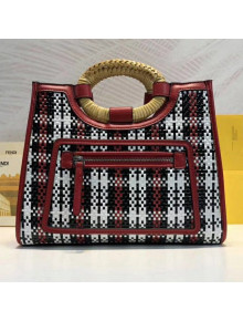 Fendi Multicolour Braided Runaway Small Shopper Bag Red 2018