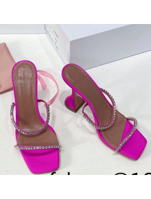 Amina Muaddi Silk Crystal Sandals 9.5cm Pink 2021 33