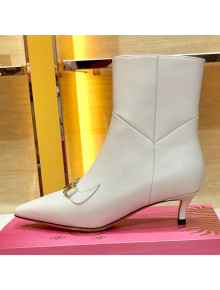 Gucci Zumi Leather Heel Short Boot 577157 White 2019