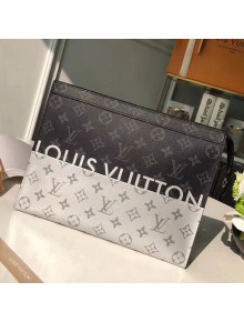 Louis Vuitton Monogram Eclipse Split Coated Canvas Pochette Voyage MM M63039 2018