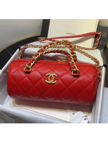 Chanel Grained Calfskin Bowling Bag AS1897 Red 2020