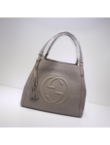 Gucci Interlocking G Leather Medium Top Handle bag 282309 Grey 2022