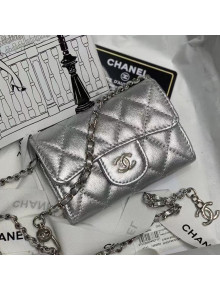 Chanel Metallic Lambskin Classic Belt Bag AP1983 Silver 2021