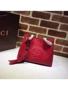 Gucci Interlocking G Leather Small Tote bag 387043 Red 2022