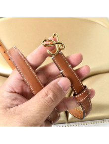 Loewe Calfskin Belt 1.5cm with Logo Gold Buckle 2021