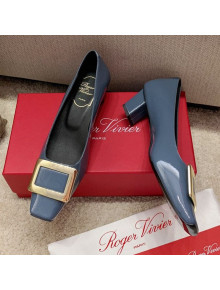 Roger Vivier Belle Vivie Patent Calfskin Pumps 4.5cm Blue 2021