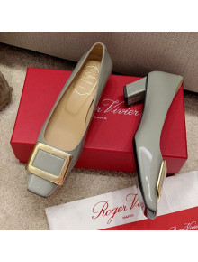 Roger Vivier Belle Vivie Patent Calfskin Pumps 4.5cm Grey 2021