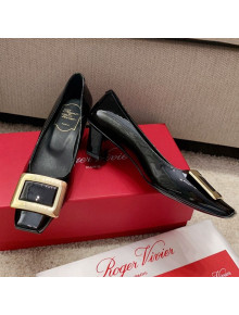 Roger Vivier Belle Vivie Patent Calfskin Pumps 4.5cm Black 2021