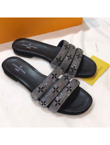 Louis Vuitton Appeal Crystal Flat Slide Sandals 2021 