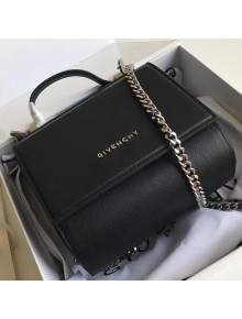 Givenchy Mini Pandora Box Bag in Black Textured Leather Black/Silver 2021