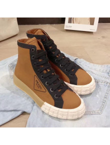 Prada Canvas Logo Side High-top Sneakers Dark Khaki 2019