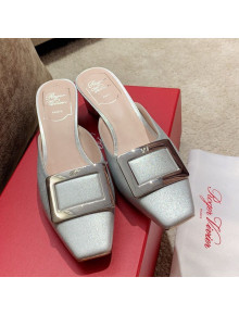 Roger Vivier Belle Vivie Calfskin Mules Silver 2021