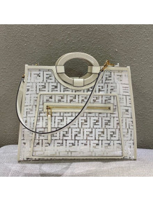 Fendi Medium Runaway Shopper Tote Bag White/Transparent 2019