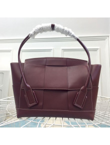 Bottega Veneta Arco Large Bag in Smooth Maxi Woven Calfskin Burgundy 2019