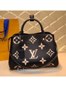 Louis Vuitton Montaigne MM Top Handle Bag in Monogram Leather M45488 Black 2020