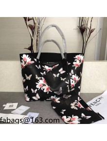 Givenchy Flora Print Black Calfskin Tote Bag 34cm 8841 18