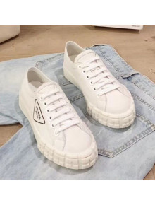 Prada Canvas Logo Side Low-top Sneakers White 2019