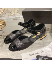 Chanel Lambskin CC Buckle Ballerinas G38441 Black 2021 