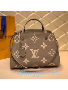 Louis Vuitton Montaigne MM Top Handle Bag in Monogram Leather M45488 Gray 2020