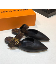 Louis Vuitton Calfskin Sofia Flat Mules 1A8O0P Black 2021