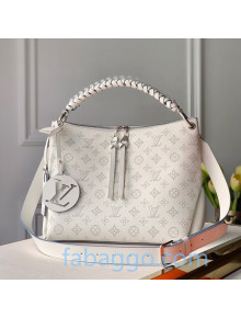 Louis Vuitton Mahina Beaubourg Hobo MM Bag in Monogram Perforated Calfskin M56201 White 2020