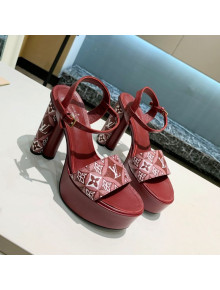 Louis Vuitton Since 1854 Podium Platform Sandal 1A8D2M Burgundy 2021