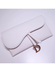 Dior Calfskin Saddle Clutch with Chain White 2019