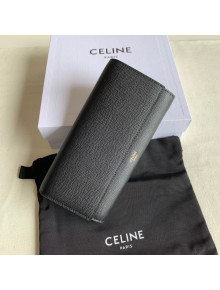 Celine Large Flap Wallet in Palm-Grained Calfskin Black 2022 4148