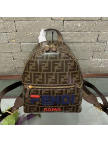 Fendi Small FF Backpack with FENDI Charm Brown/Blue 2020