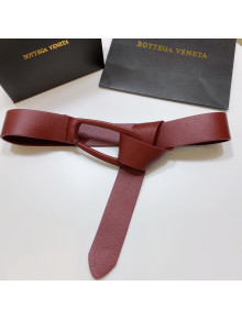 Bottega Veneta Calfskin Belt 4cm All Burgundy 2021