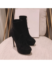 Casadei Elastic Suede Ankle Platform Boots Black 2021