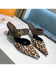 Louis Vuitton Monogram Canvas Leopard Print Sofia Heel Mules 5.5cm 2021