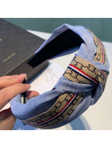 Gucci GG Web Fabric Headband Light Blue 2019