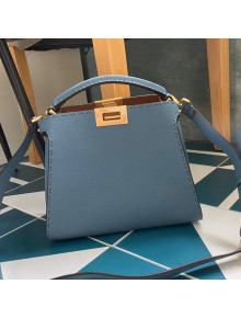 Fendi Peekaboo Iconic Essentially in Dark Blue Cuoio Romano Leather 2020