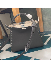 Fendi Peekaboo Iconic Essentially in Grey Cuoio Romano Leather 2020