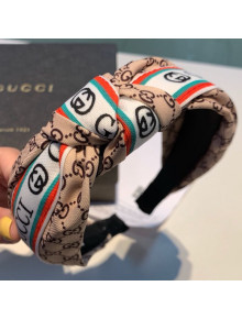 Gucci GG Web Gucci Logo Headband Nude 2019