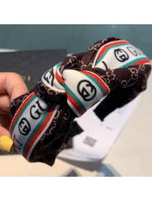 Gucci GG Web Gucci Logo Headband Chocolate 2019