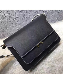 Marni Trunk Bag In Saffino Calfskin Black 2018