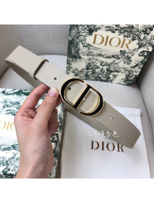 Dior Calfskin Belt 3cm with Bi-color CD Buckle Grey 2021